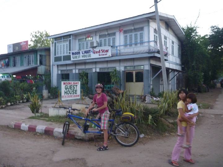 Our friendly guesthouse in Thazi, The cheapest at $15 a double on our trip in Burma.